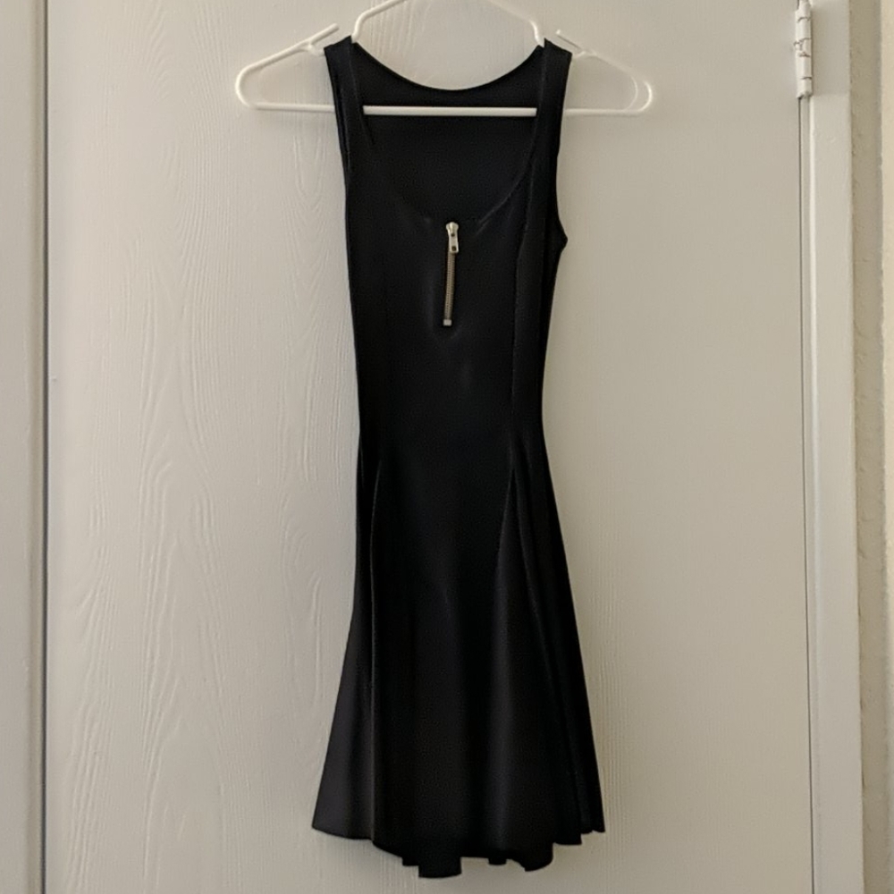 Black milk matte evil zip skater dress xxs new